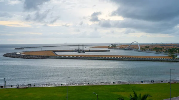 Vista Aves Del Nuevo Proyecto Ciudad Portuaria Desarrollo Sri Lanka —  Fotos de Stock