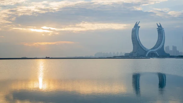 Lusail Qatar Octubre 2021 Hermosa Ciudad Reciente Desarrollo Con Muchos — Foto de Stock