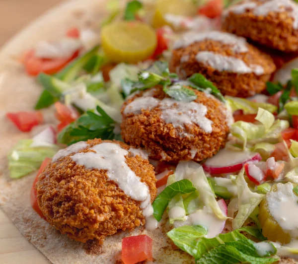 Lebanese food falafel, close up shot