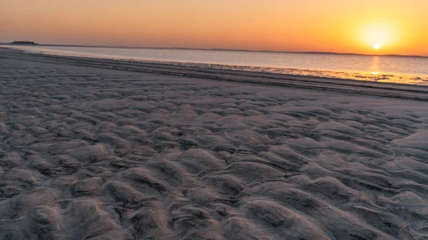 Doha Qatar March 2022 Sunset Sealine Beautiful Sand Pattern Emerged — Stock Photo, Image