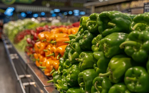 Verse Groenten Fruit Koop Verse Sectie Van Een Supermarkt — Stockfoto