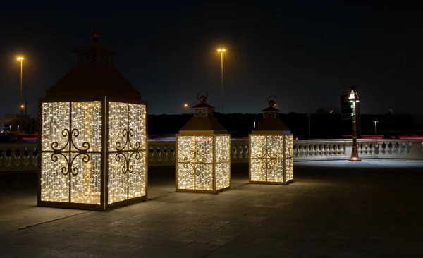 Doha Qatar Mayo 20202 Estructura Linterna Del Ramadán Aldea Cultural —  Fotos de Stock