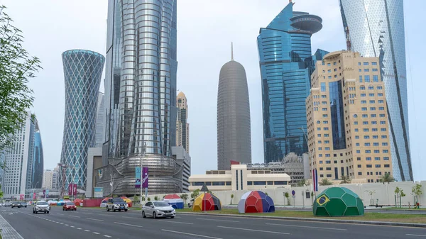 Doha Qatar August 2022 Doha City Getting Decorated Fifa Worlcup —  Fotos de Stock