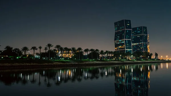 Doha Catar Agosto 2022 Torres Gêmeas Área Lusail — Fotografia de Stock