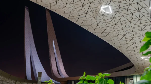 Doha Qatar August 2022 Education City Mosque Minaret Night — Stock Photo, Image