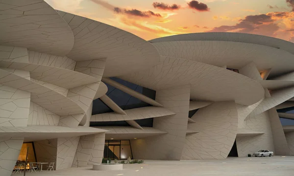 Doha Qatar Agosto 2022 Qatar National Museum Qatar Edificio Inspiró —  Fotos de Stock