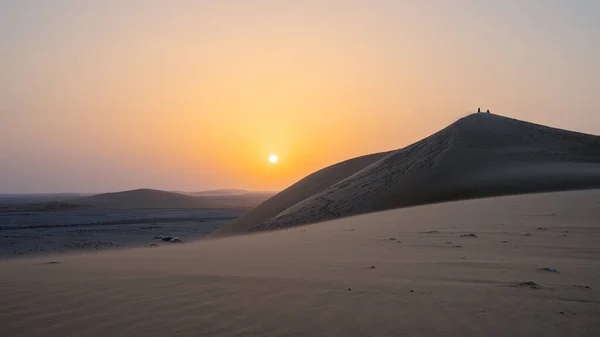 Hermoso Paisaje Del Desierto Playa Sea Line Qatar — Foto de Stock