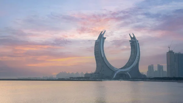 카타르 2021 초승달 모양의 아파트와 아름다운 — 스톡 사진