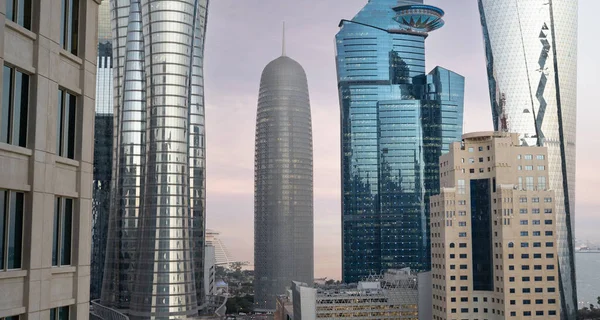 Doha Katar September 2022 Lebendige Skyline Des Stadtzentrums Von Doha — Stockfoto