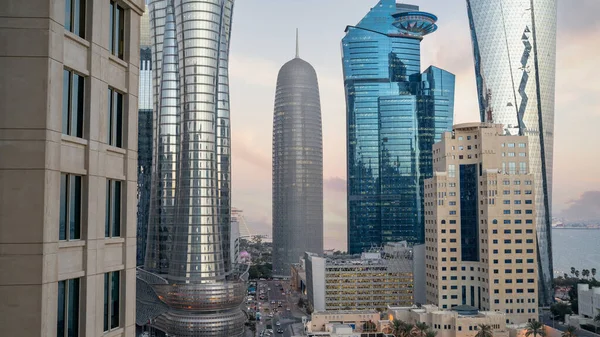 Doha Qatar Septiembre 2022 Vibrante Horizonte Del Centro Ciudad Doha — Foto de Stock