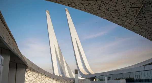 Doha Qatar Mayo 2022 Qatar Ciudad Educación Masjid Durante Madrugada — Foto de Stock