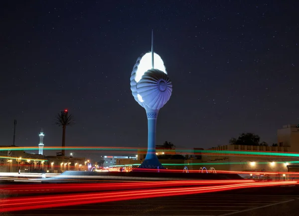Doha Qatar October 2022 Iconic Landmark Wakrah Pearl Roundabout — Stock Photo, Image