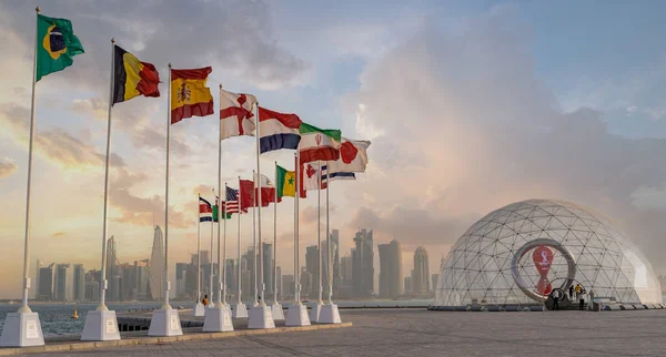 Doha Qatar Octubre 2022 Qatar Cuenta Atrás Oficial Fifa Las — Foto de Stock