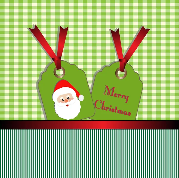 Cartes de Noël avec joyeux Noël et le tag Père Noël — Image vectorielle