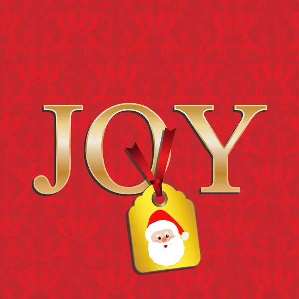 Kartki świąteczne z adamaszku czerwony i złoty radość — Wektor stockowy