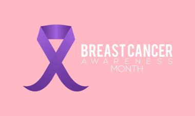 Göğüs kanseri farkındalığı ayı beyaz arka planlı pankart tasarımı. Vektör şablonu