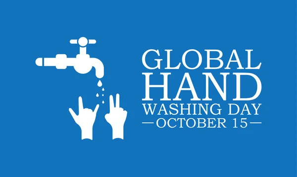 Wereldwijd Handwas Dagbanner Ontwerp Met Witte Achtergrond Vectorsjabloon — Stockvector