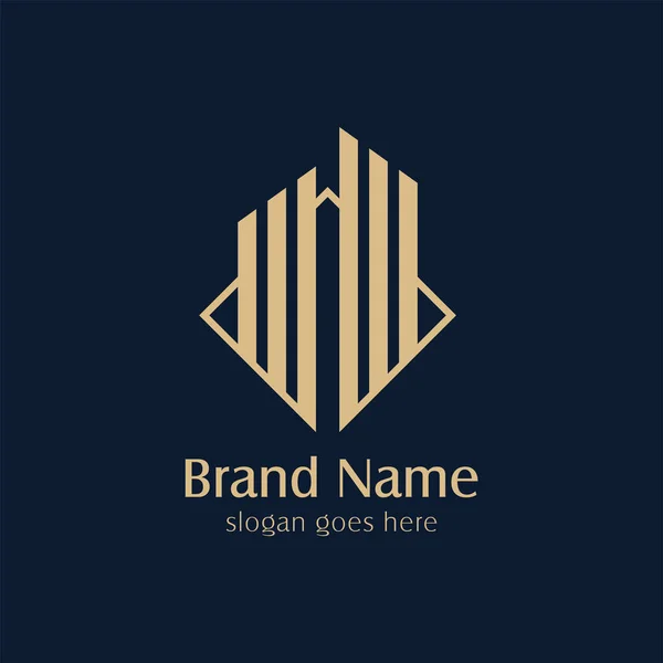 Plantilla Diseño Logotipo Bienes Raíces Signo Ciudad Rectangular Abstracta — Vector de stock