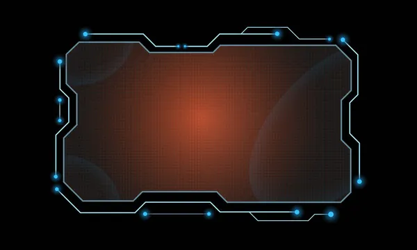 Abstract Blauw Scherm Tech Hologram Frame Technologie Achtergrond Futuristische Hud — Stockvector