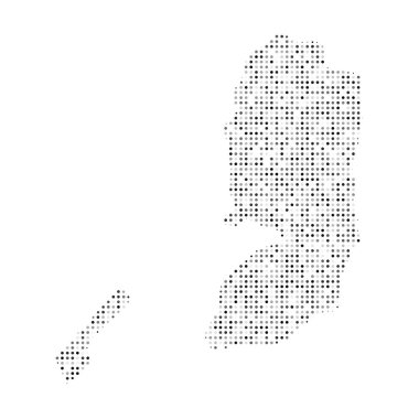 Filistin Devleti 'nin soyut siyah-beyaz yarım ton etki vektör haritası. Ülke haritası dijital noktalı tasarım vektörü çizimi.