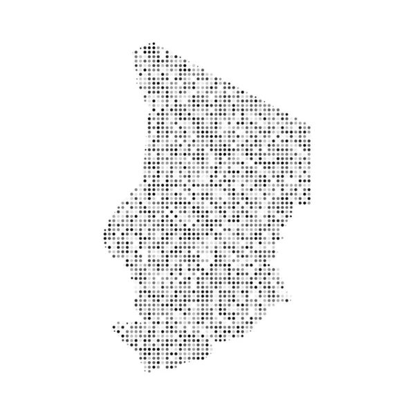 Абстрактная Черно Белая Галопирующая Векторная Карта Чада Цифровая Векторная Иллюстрация — стоковый вектор