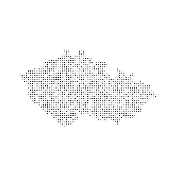 Абстрактная Черно Белая Галопирующая Векторная Карта Чехии Цифровая Векторная Иллюстрация — стоковый вектор