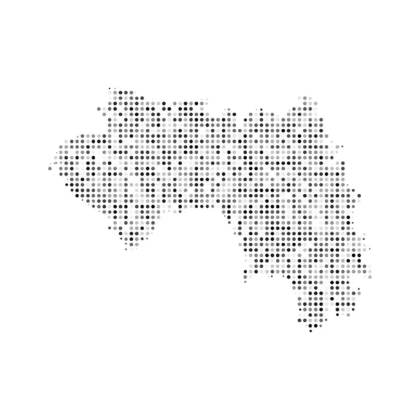 Streszczenie Czarno Biała Mapa Wektorowa Efektu Półtonowego Gwinei Mapa Kraju — Wektor stockowy