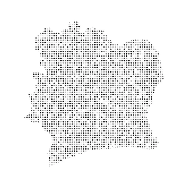 Abstrakcyjna Czarno Biała Mapa Wektorowa Efektu Półtonowego Wybrzeża Kości Słoniowej — Wektor stockowy