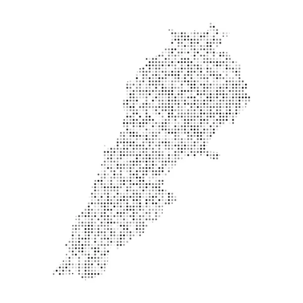 Абстрактная Черно Белая Галопирующая Векторная Карта Ливана Цифровая Векторная Иллюстрация — стоковый вектор