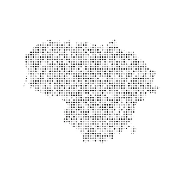 Абстрактная Черно Белая Галопирующая Векторная Карта Литуании Цифровая Векторная Иллюстрация — стоковый вектор