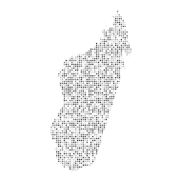 Абстрактная Черно Белая Галопирующая Векторная Карта Мадагаскара Цифровая Векторная Иллюстрация — стоковый вектор