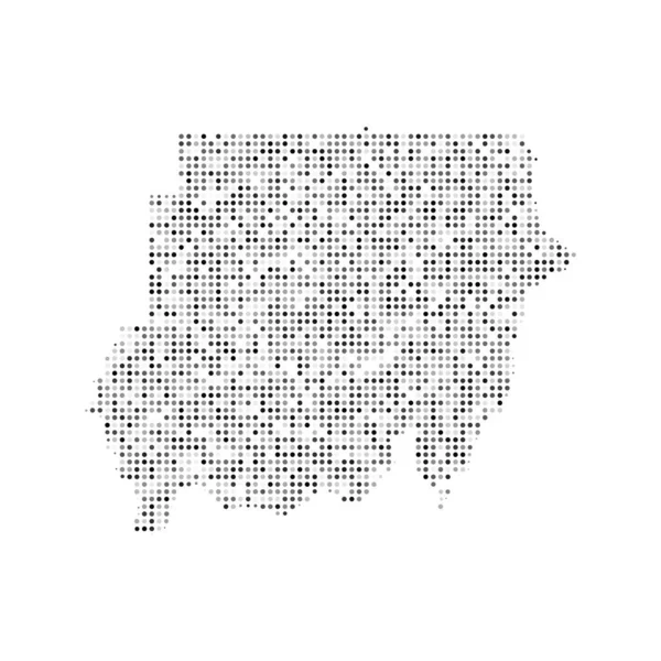 Абстрактная Черно Белая Векторная Карта Судана Цифровая Векторная Иллюстрация Карты — стоковый вектор