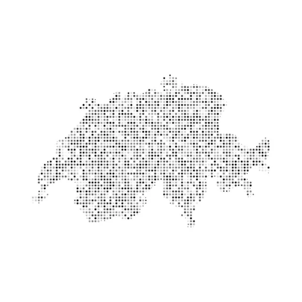 Абстрактна Пунктирна Чорно Біла Півтонна Векторна Мапа Швейцарії Портал Країна — стоковий вектор