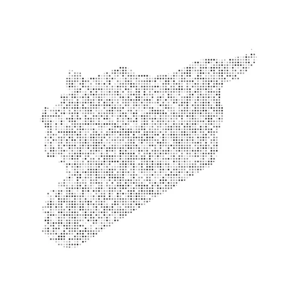 Абстракт Пунктирно Чорно Білий Півтон Ефект Векторної Карти Сирії Портал — стоковий вектор