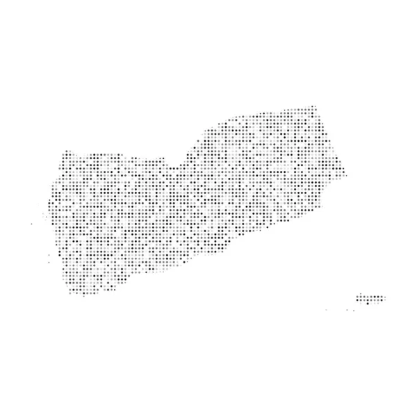 Абстрактная Черно Белая Векторная Карта Йемена Цифровая Векторная Иллюстрация Карты — стоковый вектор