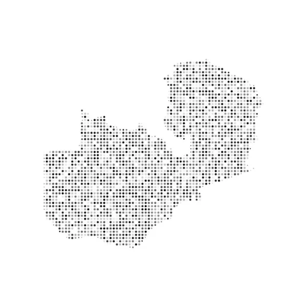 Abstract Пунктирні Чорно Білі Півтонні Векторні Карти Замбії Портал Країна — стоковий вектор