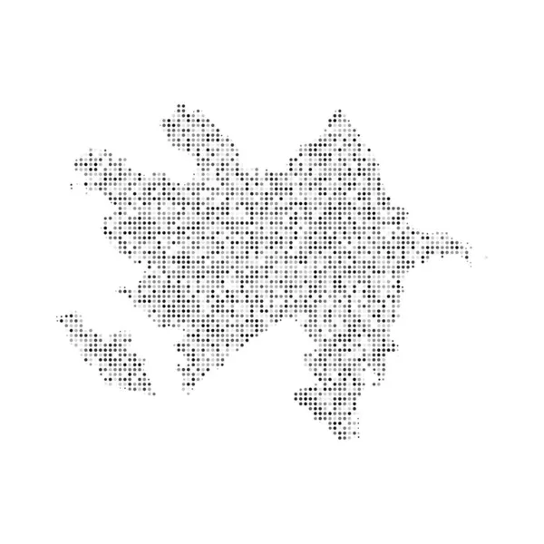 Abstract Introuted Black White Haltone Effect Vector Map Azerbaijan Country — 스톡 벡터