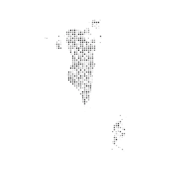 Abstrakte Schwarz Weiß Gepunktete Vektorkarte Mit Halbton Effekt Von Bahrain — Stockvektor