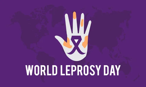 January World Leprosy Day Vector Design Banner Poster Tshirt Card — Stock vektor