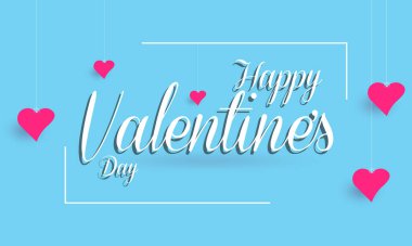 Happy Valentine's Day, 14th February. heart connect vector banner template for banner, card, poster, background.