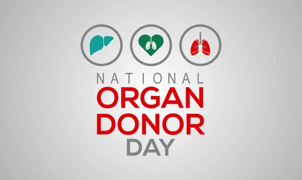 National Organ Donor Day February Vector Template Design Banner Card — Stockový vektor