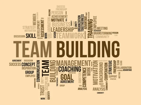 Team Building Word Cloud Template Business Concept Vector Background — Stock Vector