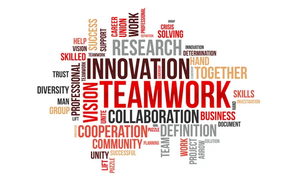 Teamwork Word Cloud Template Business Concept Vector Background — Stock Vector