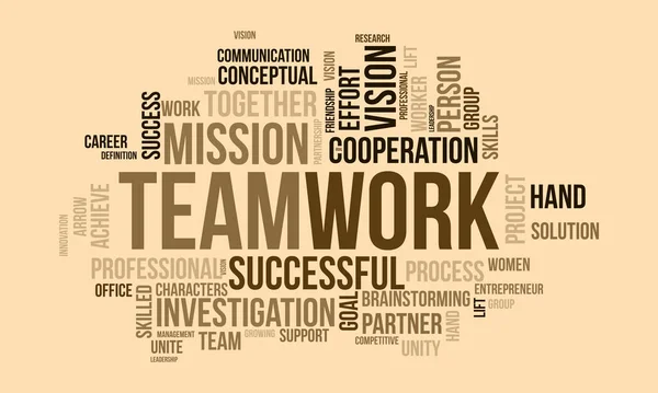 Teamwork Word Cloud Template Business Concept Vector Background — Stock Vector