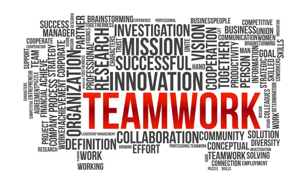 Teamwork Word Cloud Template Business Concept Vector Background — Stock Vector