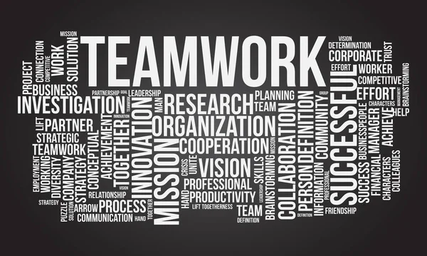 Teamwork Word Cloud Template Business Concept Vector Background — Stock Vector