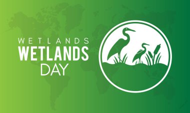 World Wetlands Day. Vector template for banner, card, poster, background. clipart