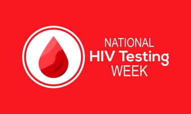 Ulusal HIV testi haftası. Pankart, kart, poster, arkaplan için tıbbi konsept vektör şablonu.