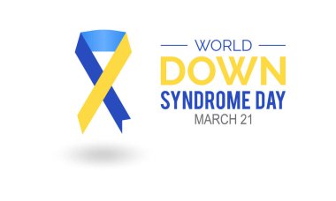Dünya Down Sendromu Günü. Pankart, poster, arkaplan için sağlık farkındalığı vektör şablonu.