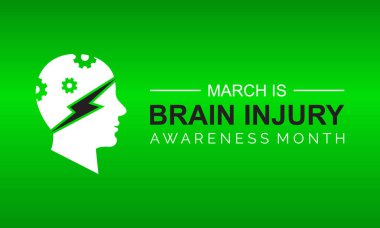 Beyin Sakatlığı Bilinci Ayı. Pankart, poster, arkaplan için sağlık farkındalığı vektör şablonu.